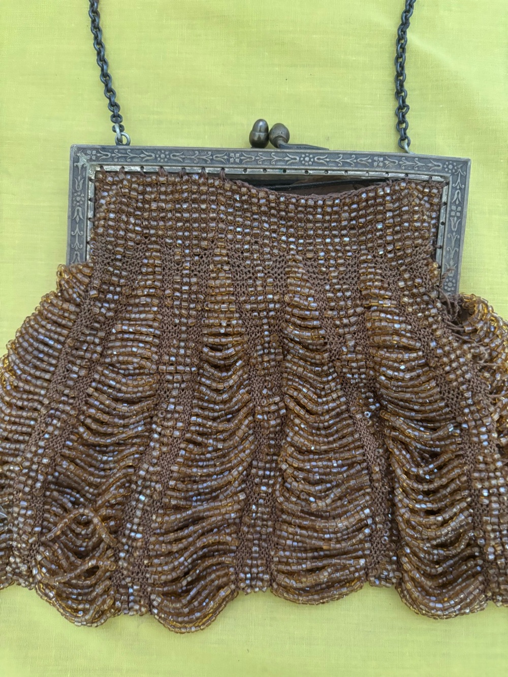 Vintage Beaded Evening Bag in Brown.  Had seen better days.